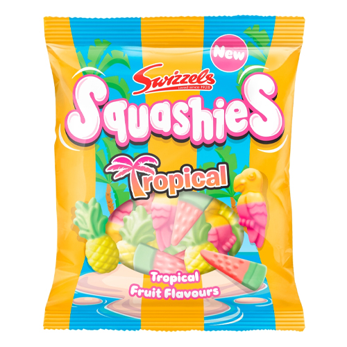 SWIZZELS SQUASHIES TROPICAL POUCH 100G