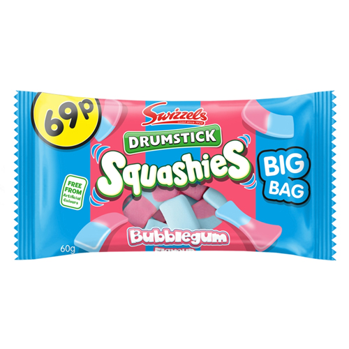SWIZZELS SQUASHIES DRUMSTICK BUBBLEGUM PMP 69P 60G