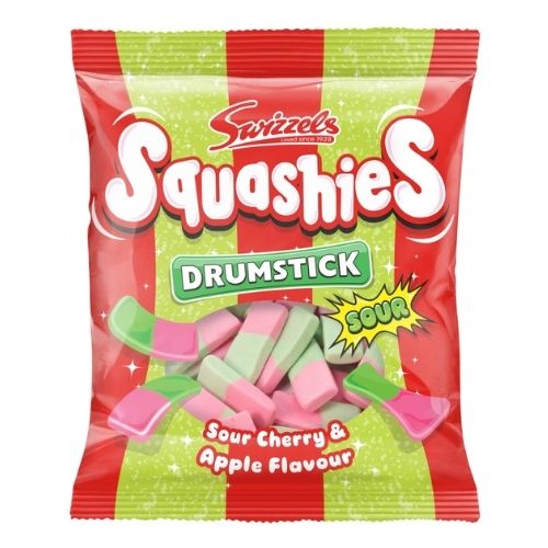 SWIZZELS DRUMSTICK SQUASHIES SOUR CHERRY & APPLE FLAVOUR 120G
