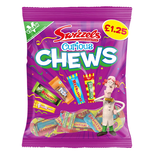 SWIZZELS CURIOUS CHEWS PMP £1.25 135G