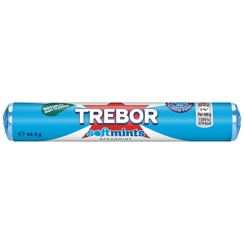 TREBOR SOFTMINTS SPEARMINT MINTS ROLL 44.9G