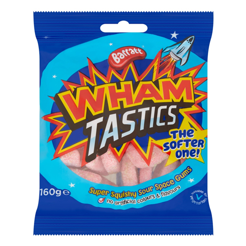 BARRATT WHAM SOUR SOFTIES SOUR RASPBERRY GUMS 160G