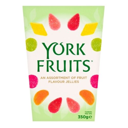 YORK FRUITS AN ASSORTMENT OF FRUIT FLAVOUR JELLIES 350G