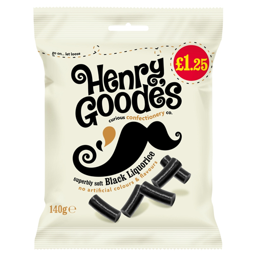 HENRY GOODE'S SOFT EATING LIQUORICE PMP £1.25 140G