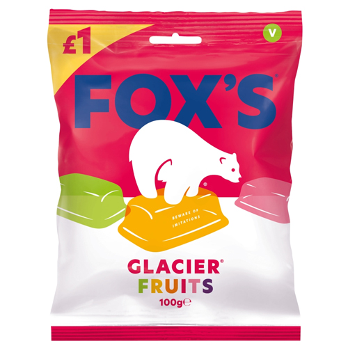 FOX'S GLACIER FRUITS PMP £1.00 100G
