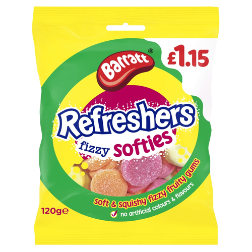 BARRATT REFRESHER SOFTIES PMP £1.15 120G