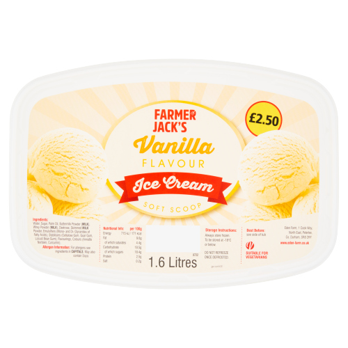 FARMER JACK'S VANILLA SOFT SCOOP PMP £2.50 1.6L