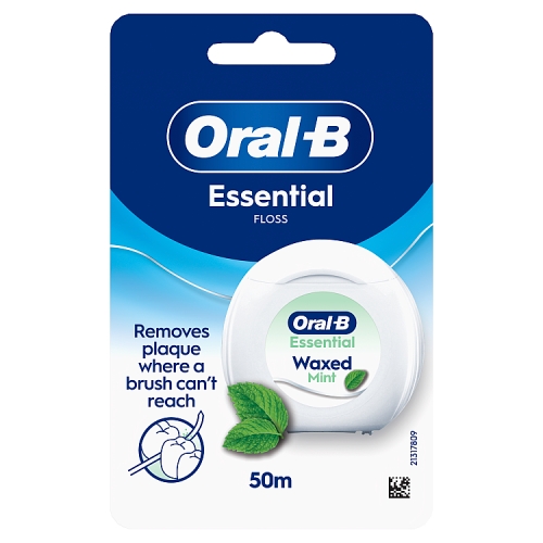 ORAL B ESSENTIAL MINT WAXED FLOSS 50M