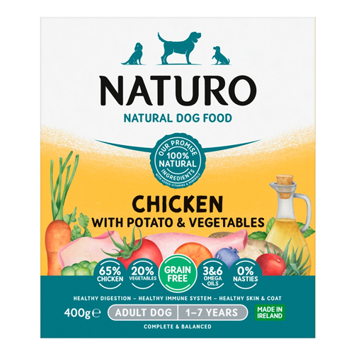 NATURO GRAIN FREE CHICKEN POTATO & VEGETABLE 400G