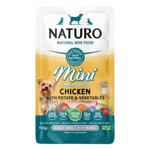 NATURO ADULT MINI GF CHICKEN WITH POTATO & VEG POUCH 150G
