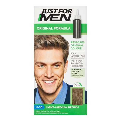 JUST FOR MEN-H30 LIGHT MED BROWN HAIR COLOUR 6