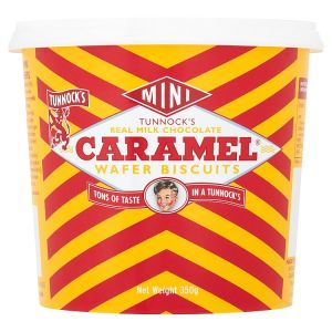 TUNNOCKS MINI CARAMEL WAFERS TUB 350G