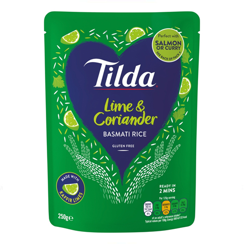 TILDA MICROWAVE LIME AND CORIANDER BASMATI RICE 250G