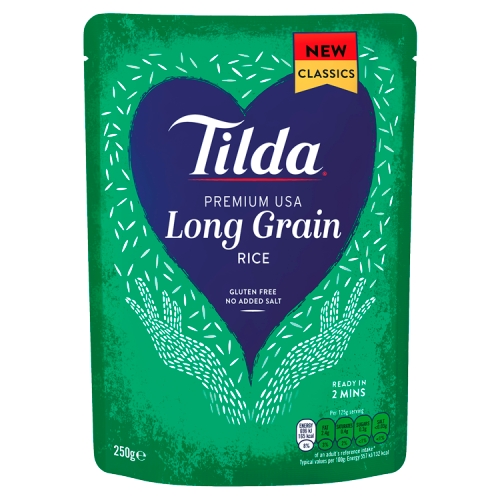 TILDA STEAMED LONG GRAIN RICE 250G