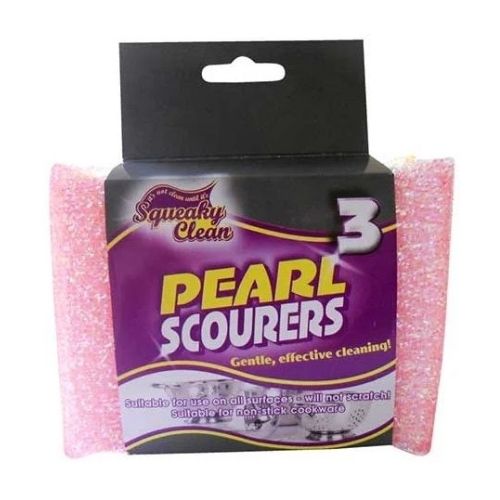 SQUEAKY CLEAN PEARL SCOURERS 3PK