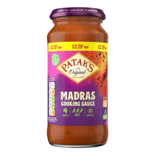 PATAK'S MADRAS COOKING SAUCE PMP £2.29 450G