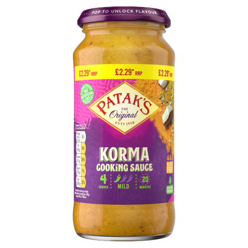 PATAK'S KORMA SAUCE PMP £2.29 450G