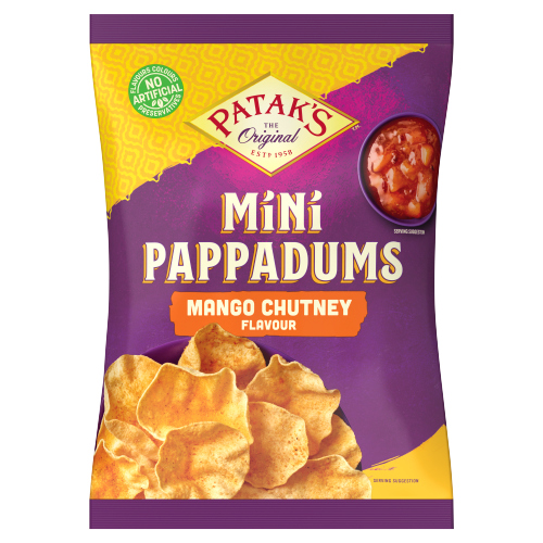 PATAK'S INDIAN MANGO CHUTNEY MINI POPPADOMS 65G