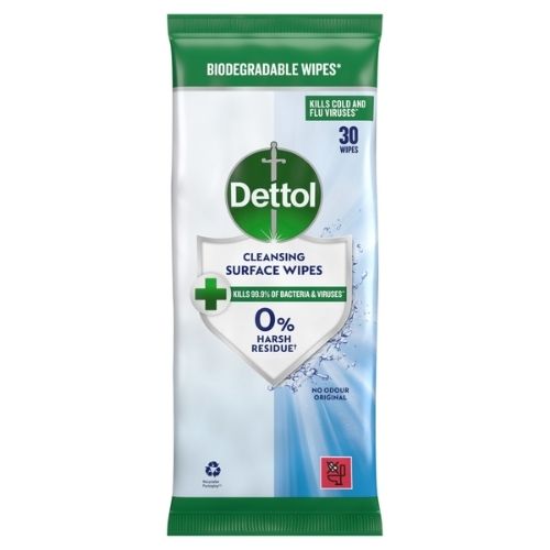 DETTOL ANTIBACTERIAL SURFACE CLEANING WIPES LARGE 30S
