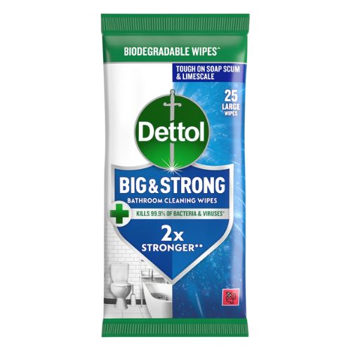 DETTOL ANTIBACTERIAL BIG & STRONG BATHROOM WIPES 25 WIPES