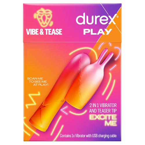 DUREX PLAY VIBE & TEASE 2 IN 1 VIBRATOR & TEASER TIP 4PK