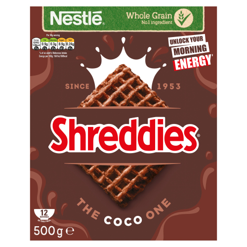 SHREDDIES COCO CHOCOLATE BREAKFAST CEREAL 500G