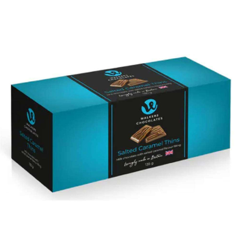 WALKERS MILK CHOCOLATE SALTED CARAMEL THINS 135G