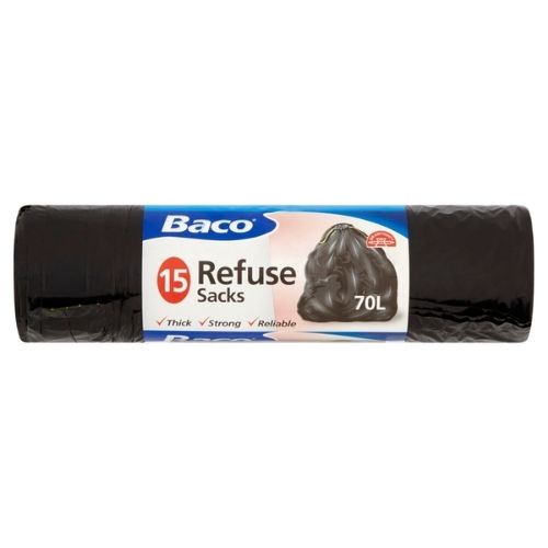 BACO DRAWSTRING REFUSE SACKS 15PACK