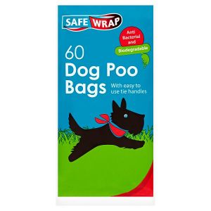SAFEWRAP TIE HANDLE DOG POO BAGS* 60PACK
