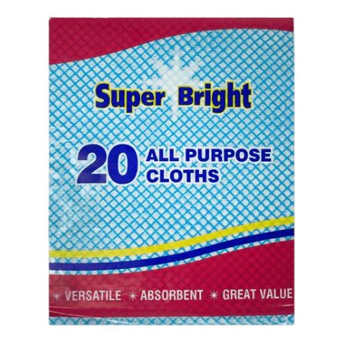 SUPER BRIGHT ALL PURPOSE CLOTH 20PK