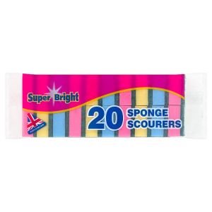 SUPER BRIGHT SPONGE SCOURER 20PACK