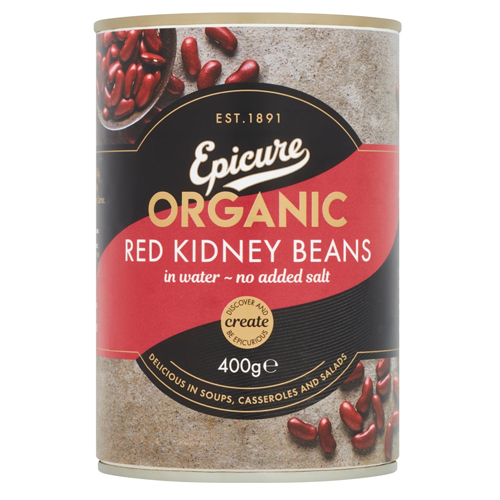 EPICURE ORGANIC RED KIDNEY BEANS IN WATER 400G