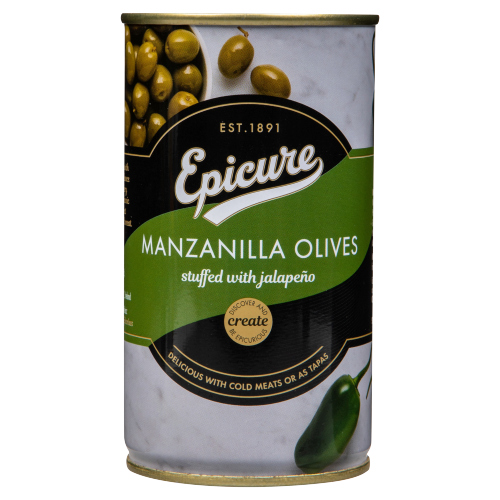 EPICURE MANZANILLA OLIVES STUFFED WITH JALAPENO 350G