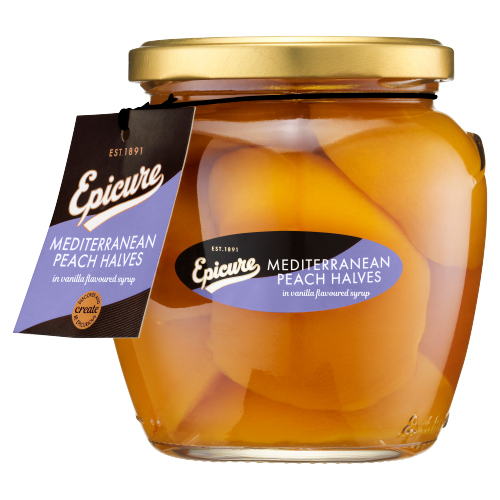 EPICURE MED PEACH HALVES WITH VANILLA 560G