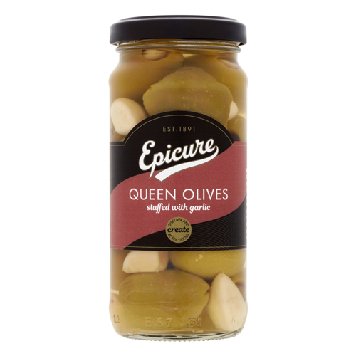 EPICURE QUEEN OLIVES IN GARLIC 235G