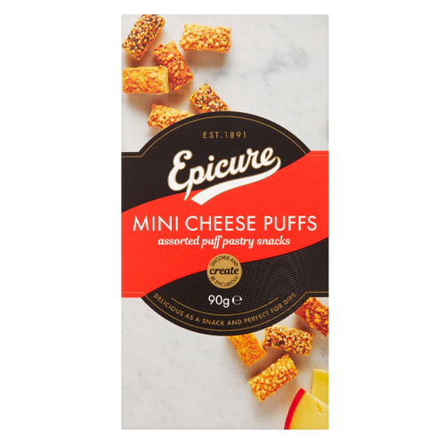 EPICURE ASSORTED MINI CHEESE PUFFS 90G
