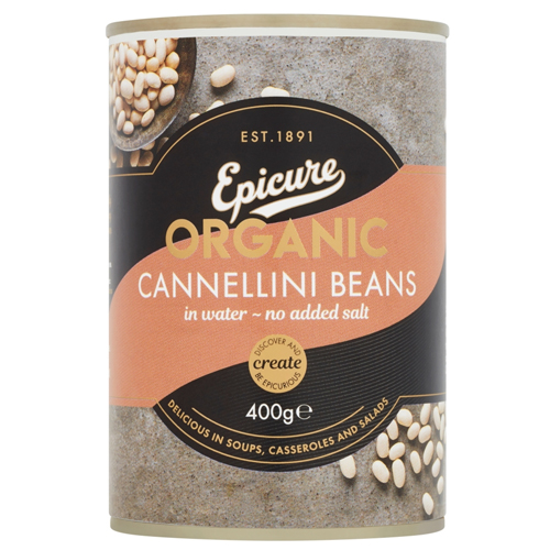 EPICURE ORGANIC CANNELLINI BEANS IN WATER 400G