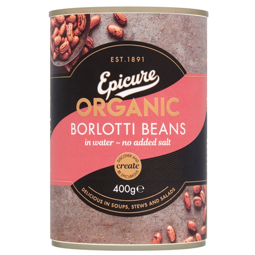 EPICURE ORGANIC BORLOTTI BEANS IN WATER 400G
