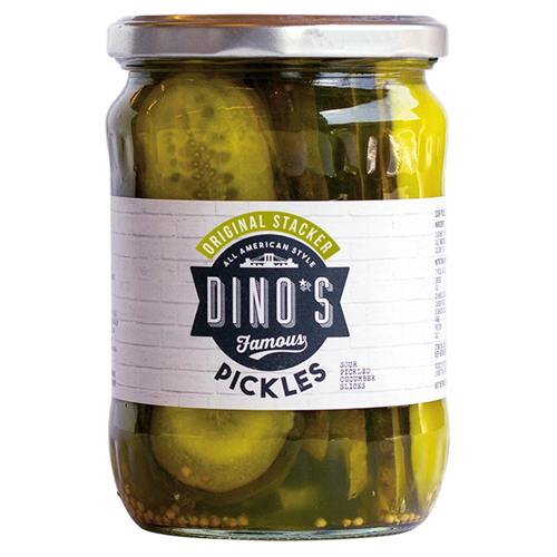 DINO'S FAMOUS ORIGINAL STACKER PICKLES 530G