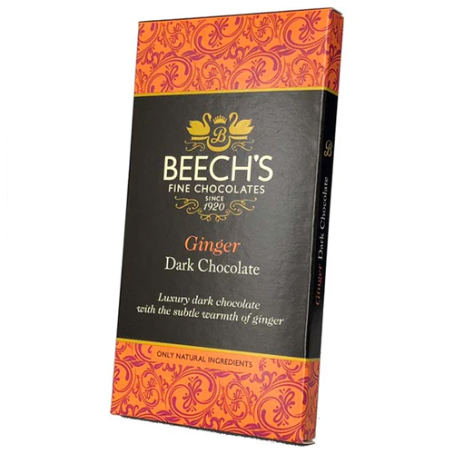 BEECHS DARK CHOCOLATE & GINGER BAR 60G