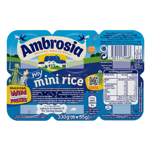 AMBROSIA MY MINI RICE 6 X 55G (330G)