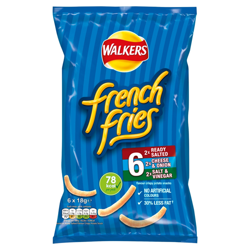 WALKERS FRENCH FRIES VARIETY SNACKS 6PK 18G