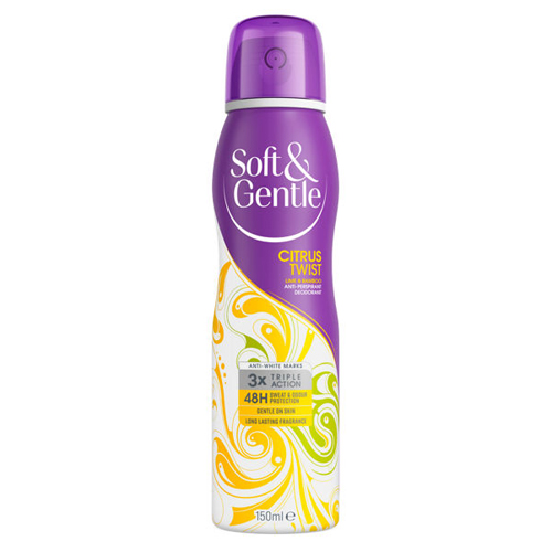 SOFT & GENTLE CITRUS TWIST LIME & BAMBOO ANTI-PERSPIRANT DEODORANT 150ML