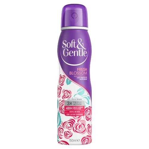 SOFT & GENTLE FRESH BLOSSOM WILD ROSE & VANILLA ANTI-PERSPIRANT DEODORANT 150ML