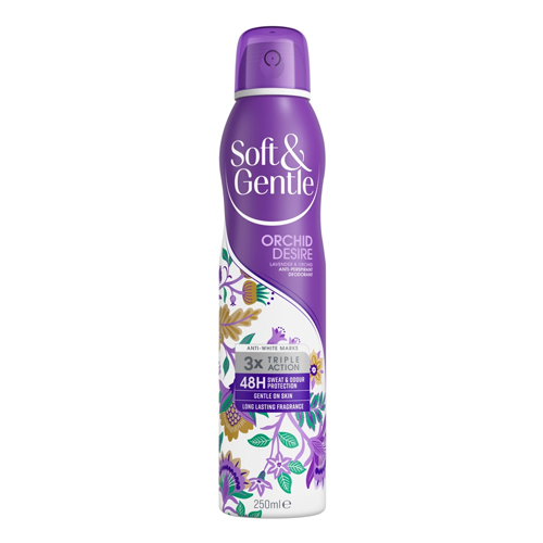 SOFT & GENTLE ORCHID DESIRE LAVENDER & ORCHID ANTI-PERSPIRANT DEODORANT 250ML