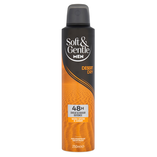 SOFT & GENTLE MEN DESERT DRY ANTI-PERSPIRANT DEODORANT 250ML