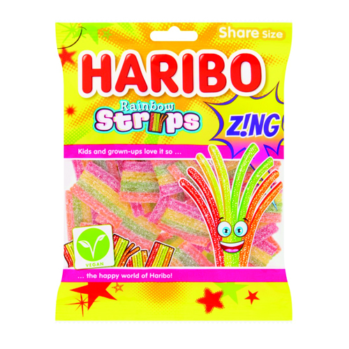HARIBO RAINBOW STRIPS Z!NG BAG 130G