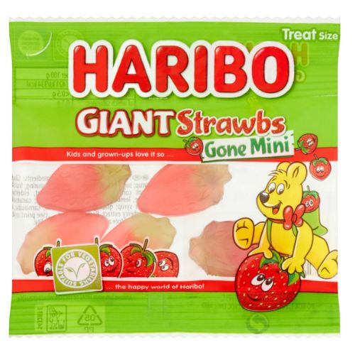 HARIBO GIANT STRAWBS GONE MINI BAG 16G