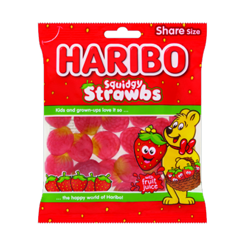 HARIBO SQUIDGY STRAWBS BAG 160G