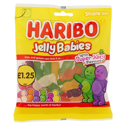 HARIBO JELLY BABIES BAG PMP £1.25 140G